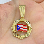 10K Faro Puerto Rico Flag Pendant - additional product view 2