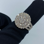 14K Gold Jumbo Stacked Halo Diamond Engagement Ring - additional product view 5