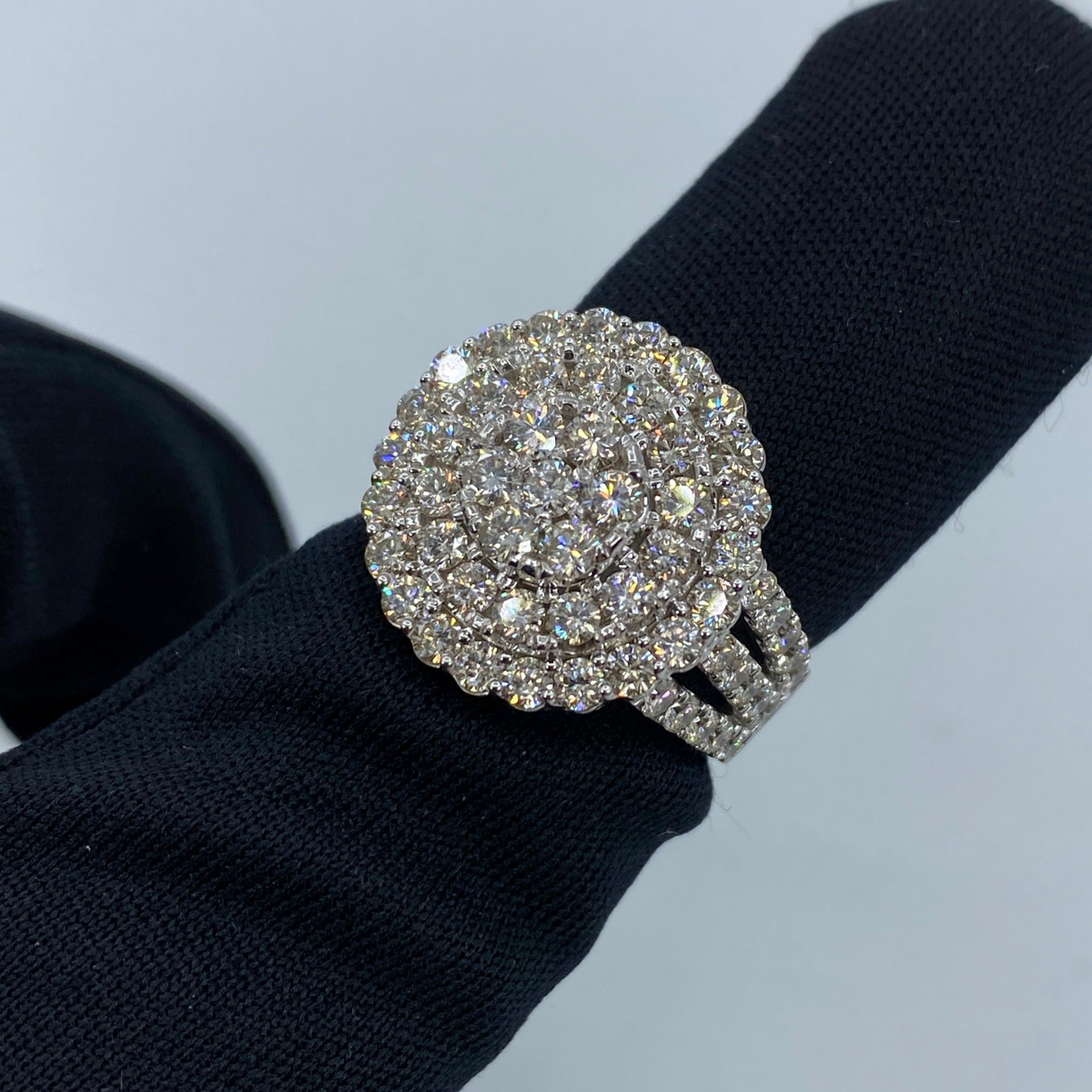 14K Gold Jumbo Stacked Halo Diamond Engagement Ring - additional product view 5