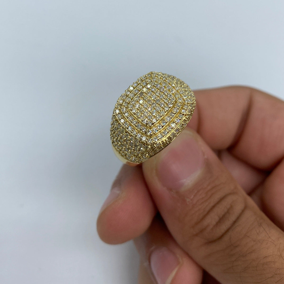 14K Gold Paris Square Diamond Ring in yellow gold - close-up product photo