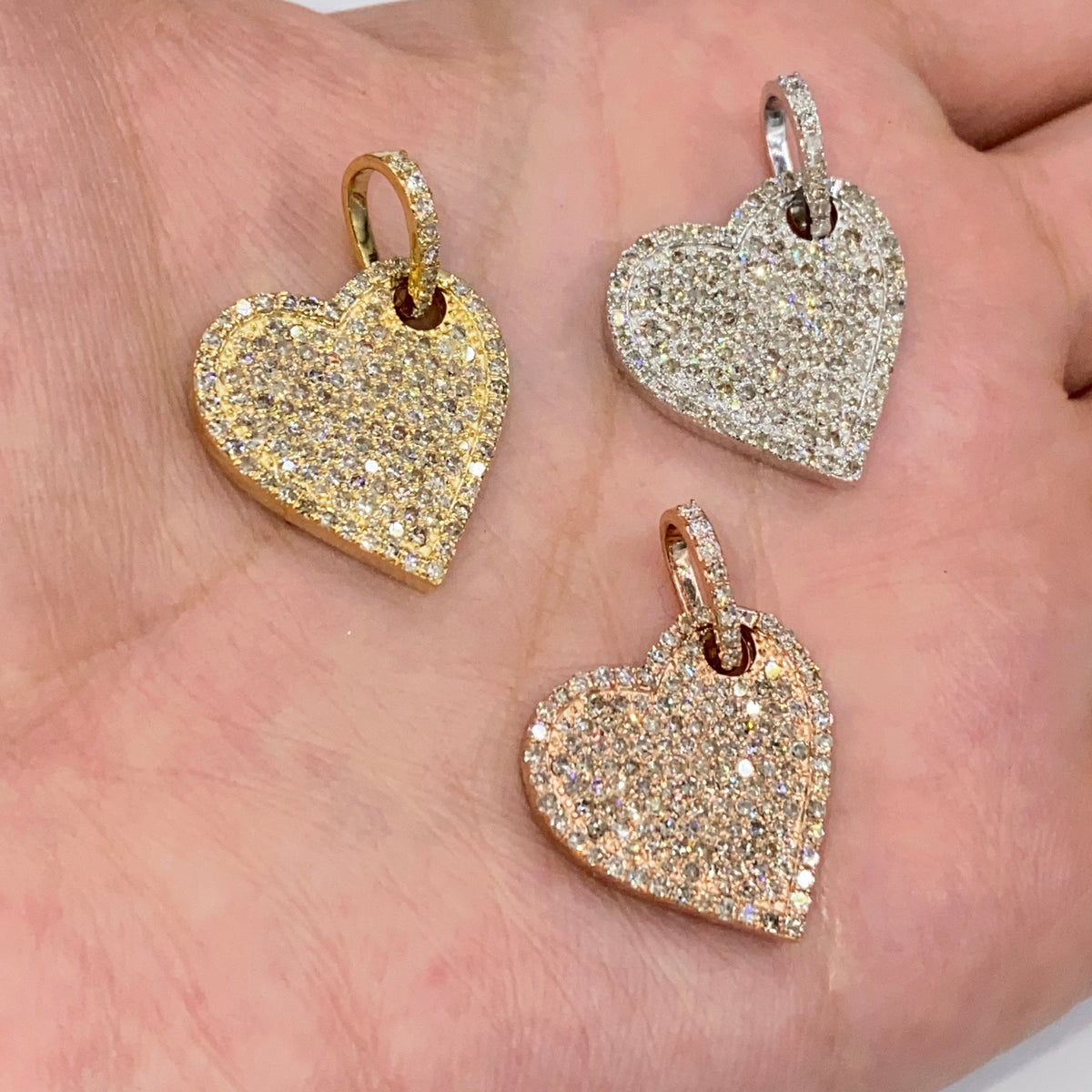 14K Gold Protect Icy Heart Diamond Pendant - main product photo