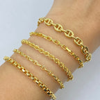 14K Gold 5.5mm Puff Mariner Link Bracelet 8 in - additional product view 4