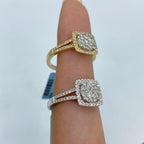 14K Gold Circle Square Halo Diamond Ring - additional product view 5