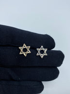 14K Gold Star of David Baguette Diamond Pendant - additional product view 6