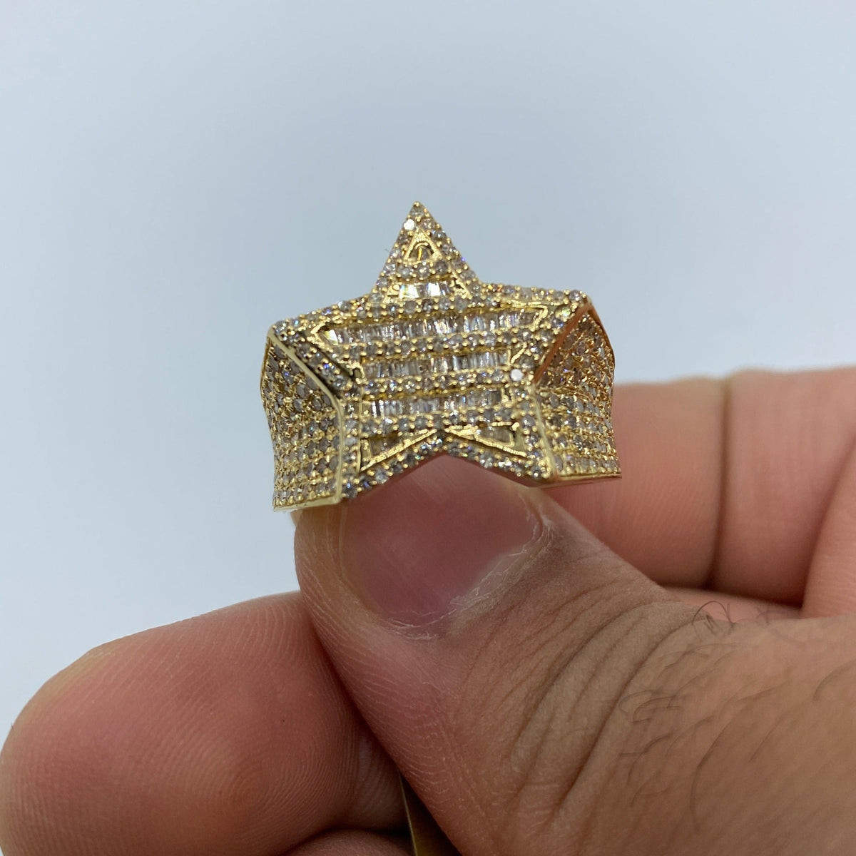 10K Gold Star Diamond Baguette Ring - additional product view 2