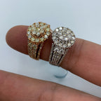 14K Gold Layered Flower Diamond Ring - additional product view 5
