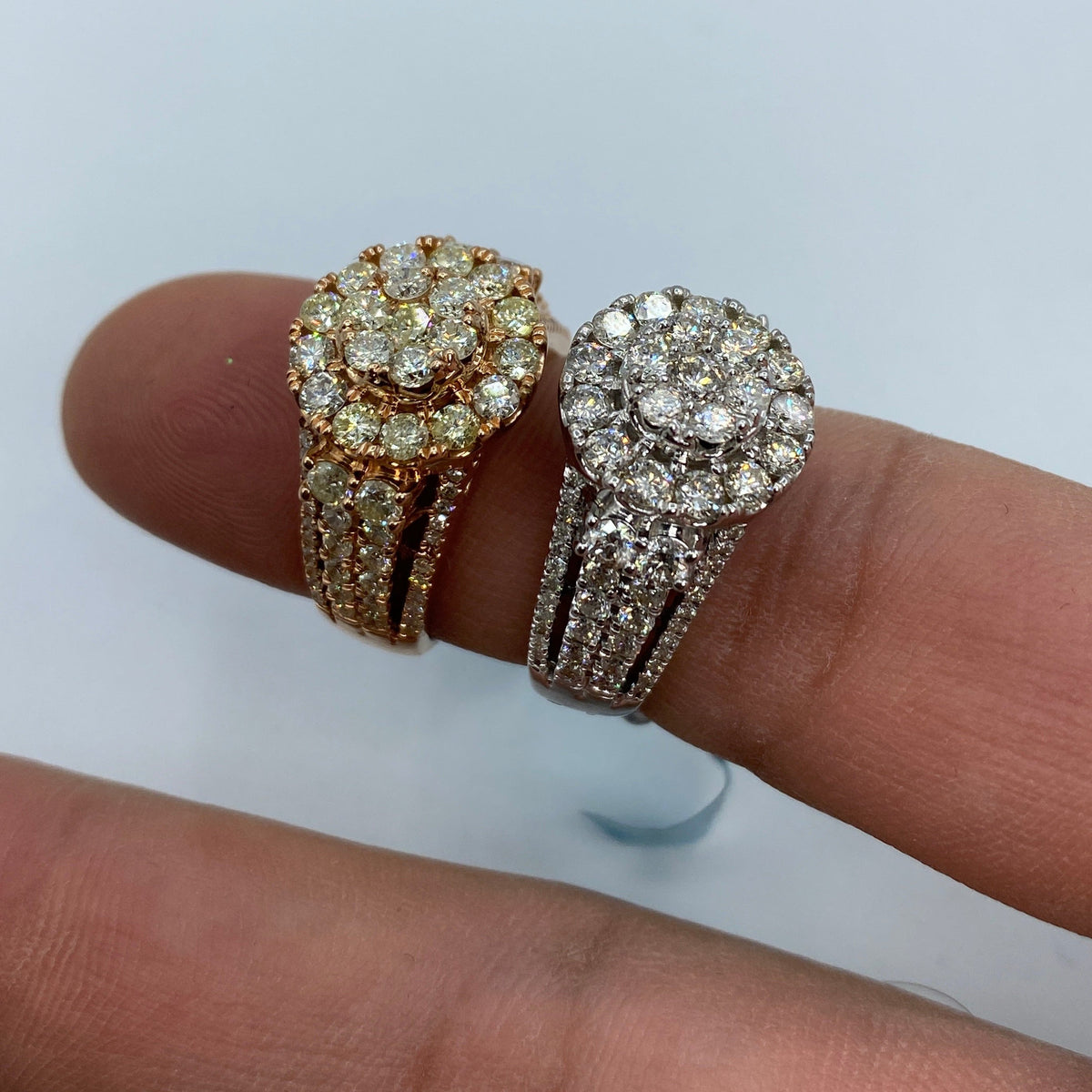 14K Gold Layered Flower Diamond Ring - additional product view 5