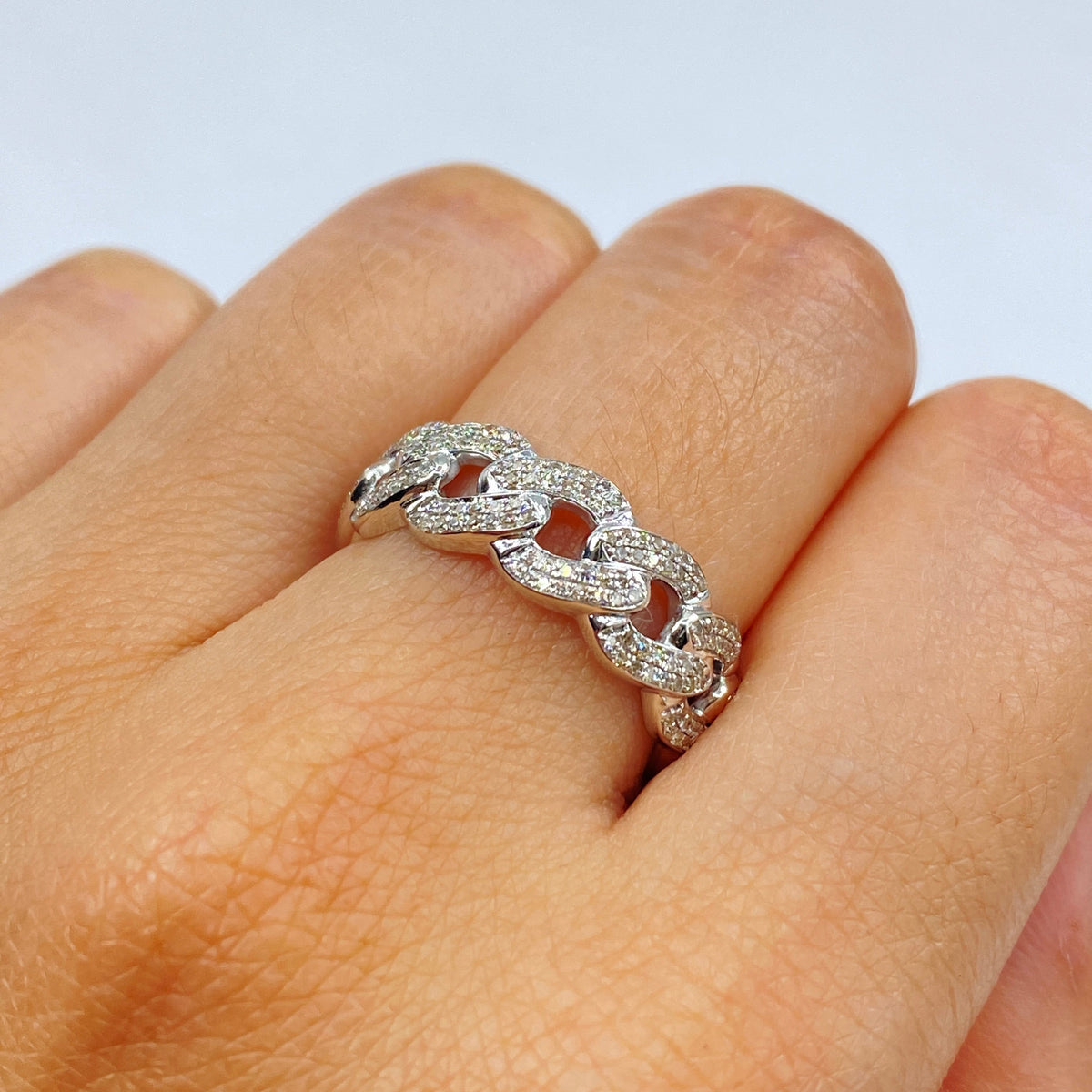 10K Gold Cuban Link Diamond Ring - additional product view 5