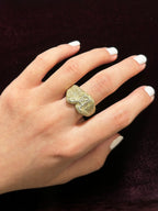 10K Gold Bubble Script Initial Diamond Ring - close-up product photo