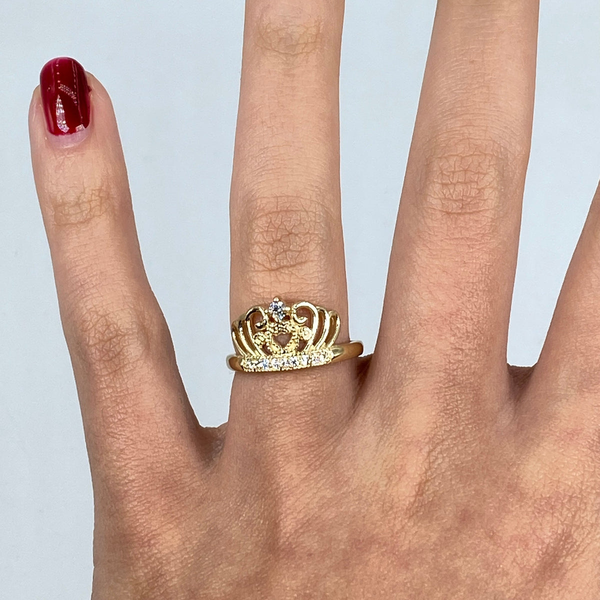 10K Gold Queen Crown Diamond Ring - additional product view 3