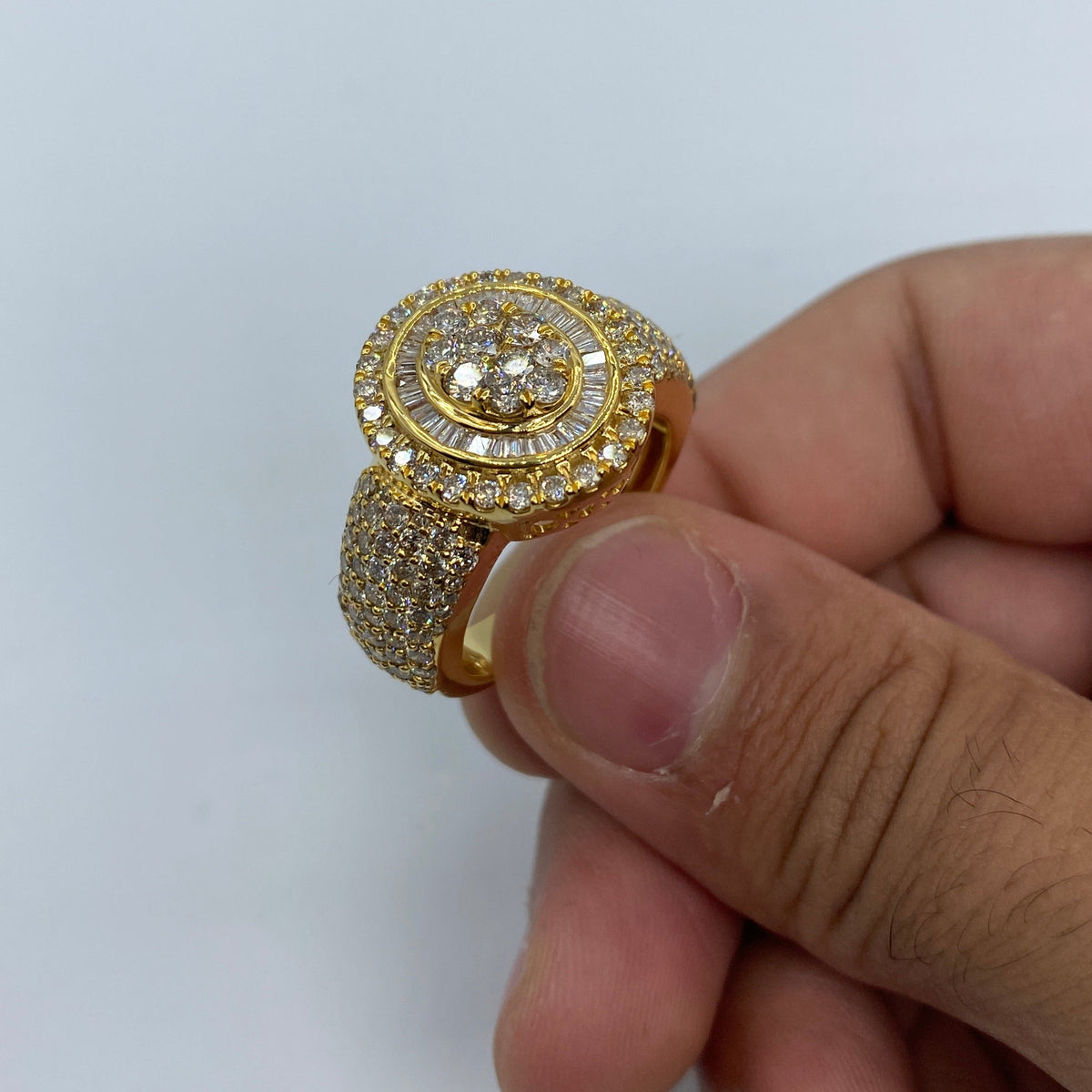 14K Gold Yellow Oval Diamond Baguette Ring - additional product view 3