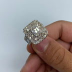 14K Gold Rectangle Center Diamond Baguette Ring in White - additional product view 2