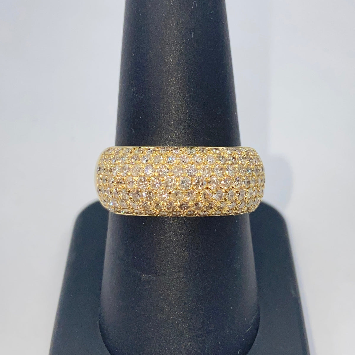 14K Gold Bling Pave Diamond Ring Band - additional product view 7
