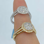 14K Gold Circle Halo Diamond Ring - additional product view 5