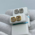14K Gold Square Double-Row Diamond Baguette Earrings - additional product view 7