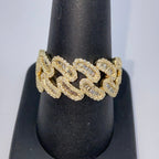 10K Gold Chubby Cuban Link Diamond Ring - additional product view 7