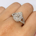 14K Gold Pear Halo Diamond Engagement Ring - additional product view 3
