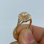 14K Gold Wide Square Large Center Stone Diamond Engagement Ring - additional product view 3