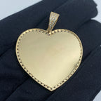 14K Gold Heart Picture Photo CZ Pendant - additional product view 4