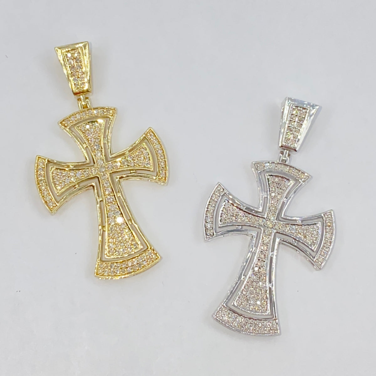 10K Gold Clarence Cross Diamond Pendant - additional product view 7