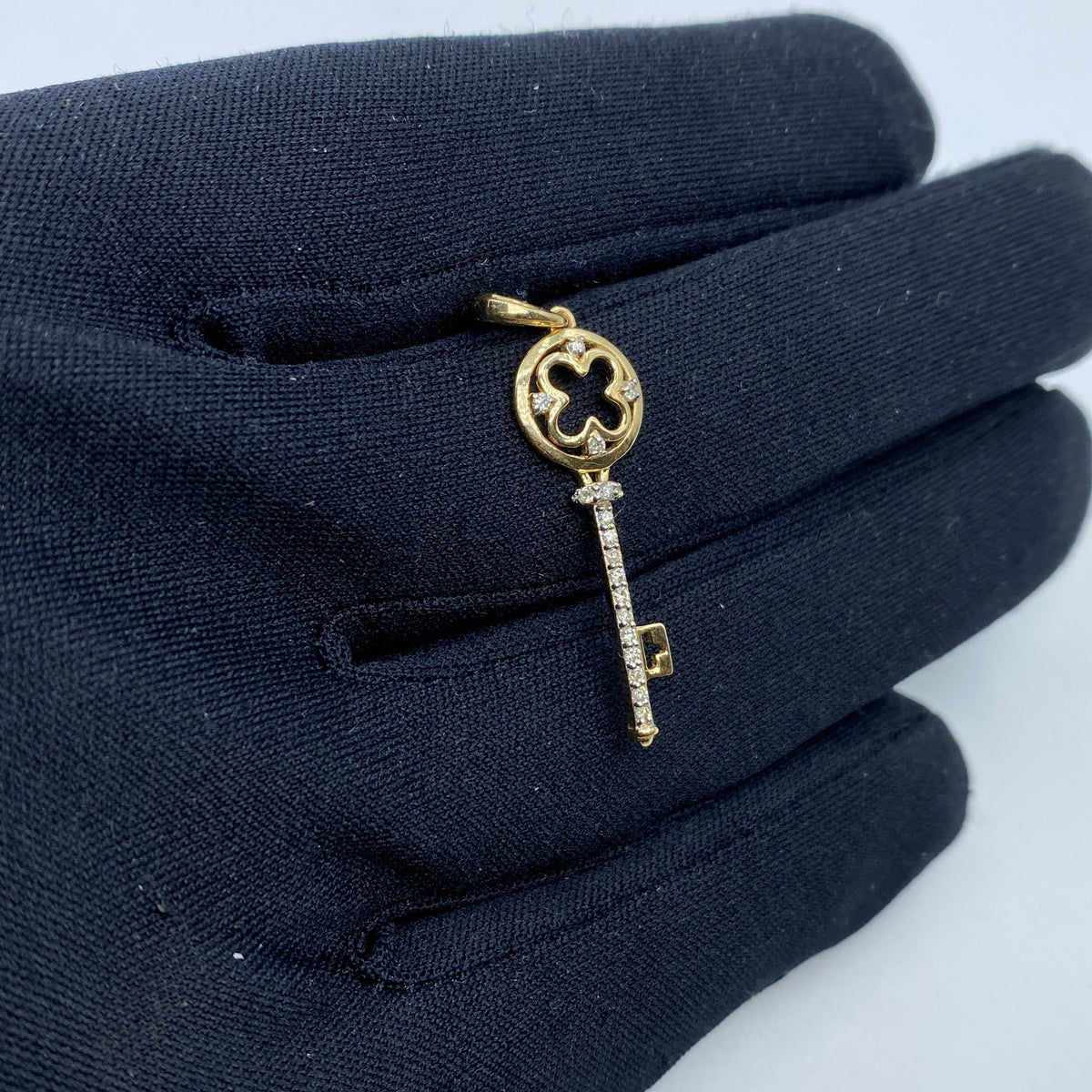 14K Gold Key Diamond Pendant - additional product view 3
