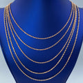 Rope Chain Necklace Real 10K Rose Gold Full Collection, 2.5mm - close-up product photo