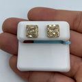14K Gold Square Box Diamond Baguette Earrings 1.3 Ct in yellow gold - close-up product photo