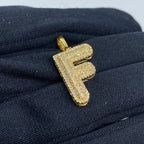Initial F Bubble Diamond Pendant - additional product view 4