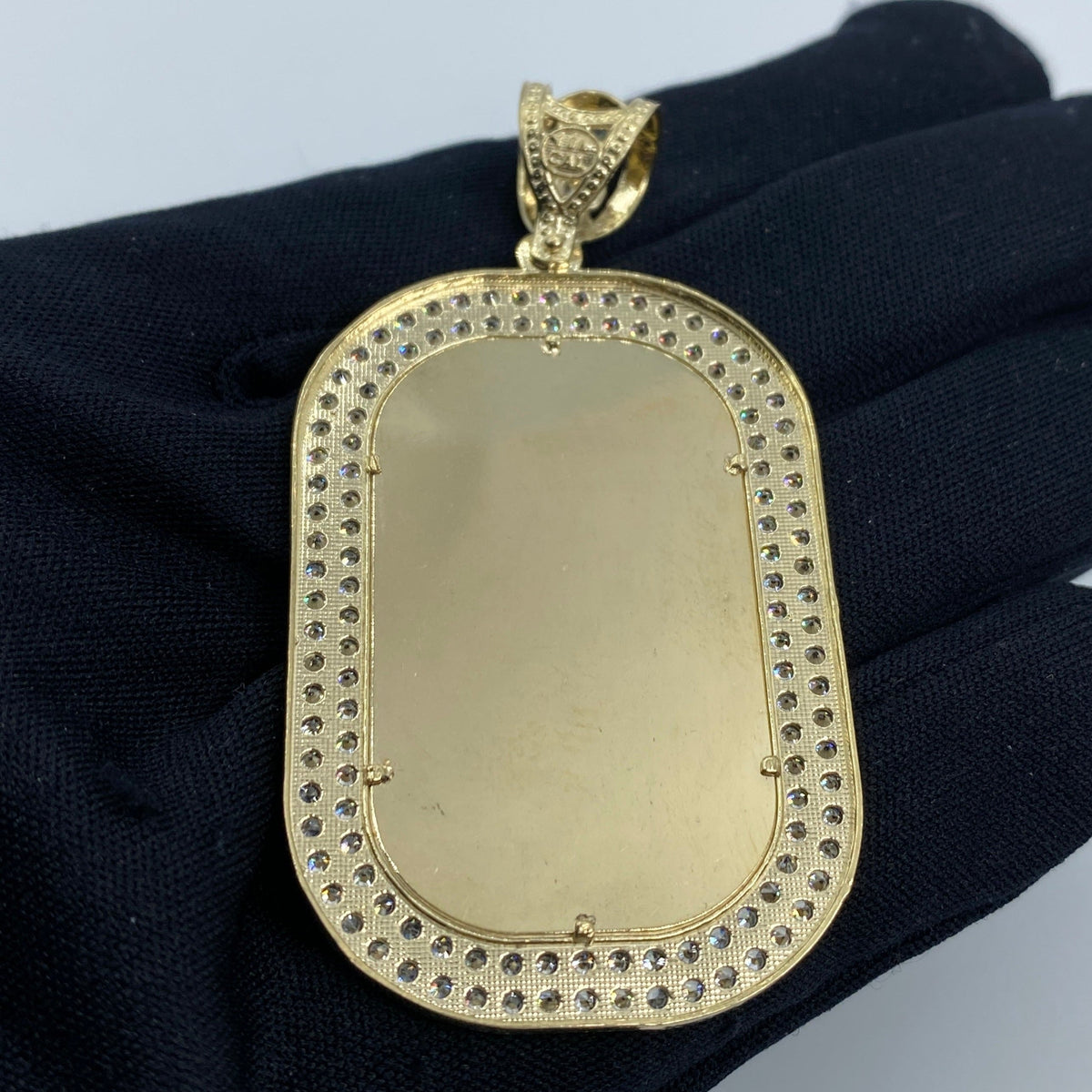 10K Gold Rounded Rectangle Picture Photo CZ Pendant - additional product view 4
