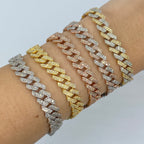 10K Gold 8mm Cuban Link Diamond Bracelet 7.5 in - additional product view 3
