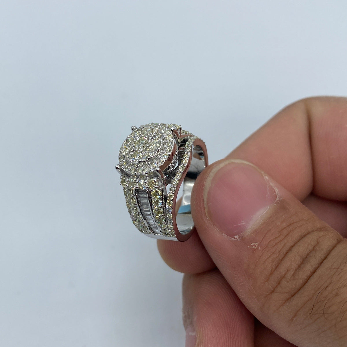 14K Gold Circle Ring with Diamond Baguette Sides - additional product view 7