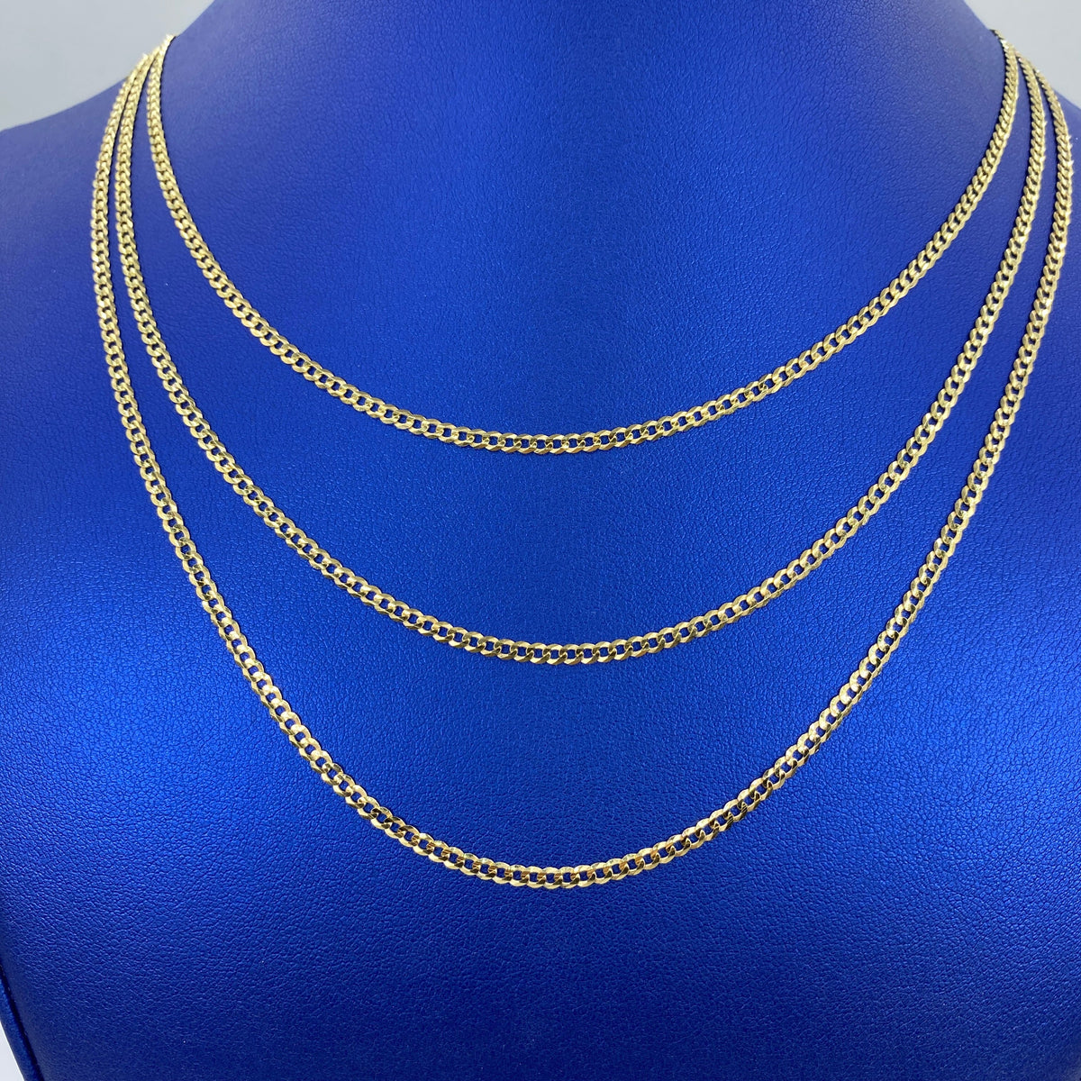 10K Gold 3mm Flat Cuban Link Chain 16–20 in - additional product view 2