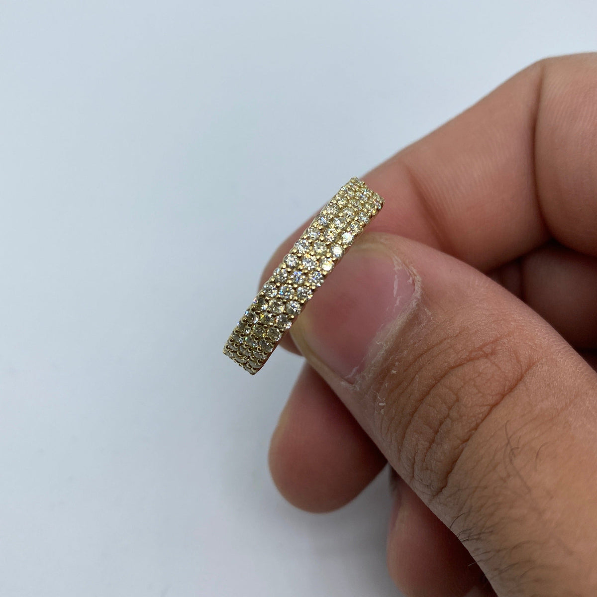14K Gold Iced-Out Diamond Band 1.2 Ct - additional product view 2