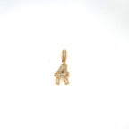 14K Gold Bamboo Initial Letter Diamond Baguette Pendants Full Collection - additional product view 51