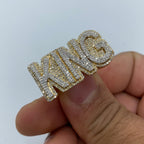 10K Gold King Name Plate Diamond Ring - additional product view 2