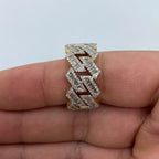 10K Gold Razer Sharp Cuban Link Diamond Baguette Ring - additional product view 3