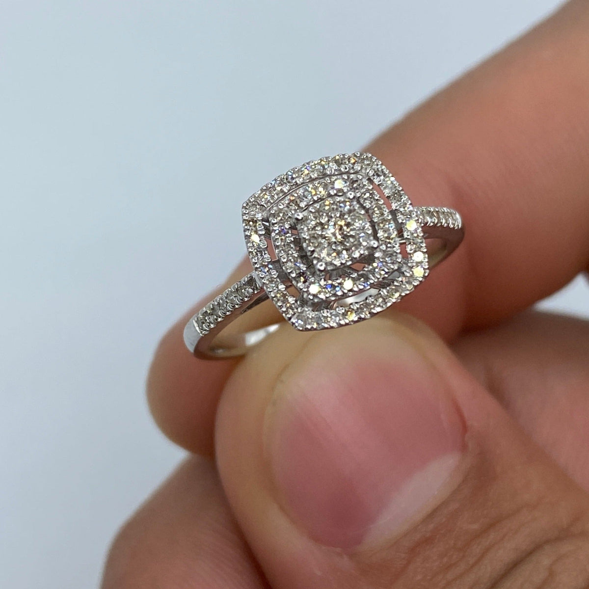 14K Gold Square Gap Diamond Engagement Ring - additional product view 3