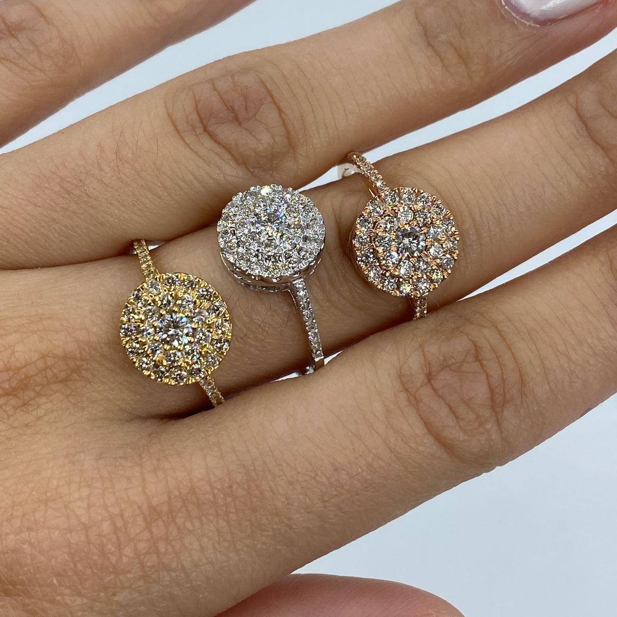 14K Gold Circle Thin Band Diamond Engagement Ring - main product photo