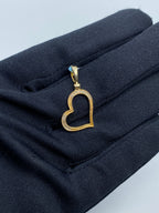 14K Gold Heart Yellow Outline Diamond Pendant - additional product view 4
