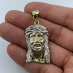 14K Gold Jesus Head Pendant 1.9 in - additional product view 2