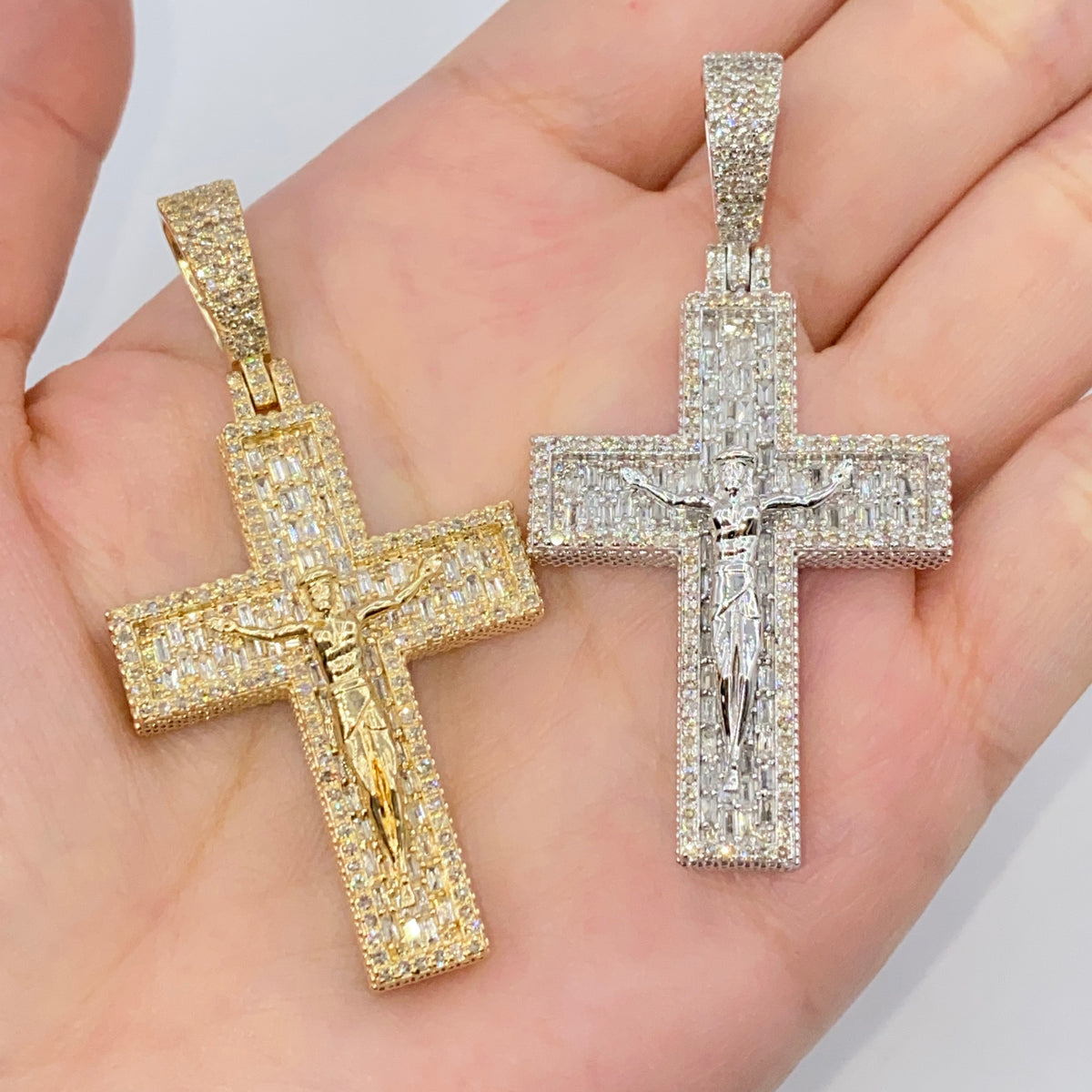 14K Gold Sunday Cross Diamond Pendant - additional product view 2