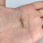 10K Gold Cursive I Initial Diamond Pendant - additional product view 3