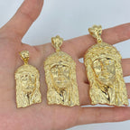 14K Gold Jesus Head Pendant - additional product view 2