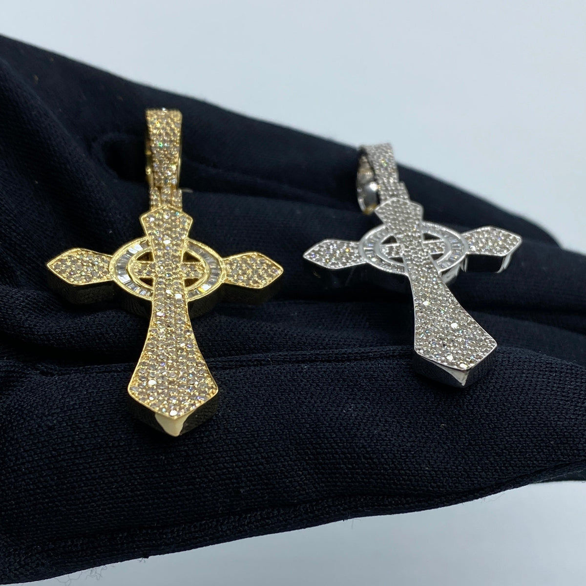 10K Gold Celtic Cross Diamond Baguette Pendant 2.0 Ct - additional product view 6