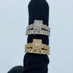 14K Gold Square Diamond Baguette Engagement Ring with Stack Band - additional product view 4