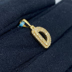 14K Gold Initial D Bubble Diamond Pendant - additional product view 3