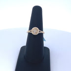 14K Gold Circle Baguette Diamond Ring in yellow gold - close-up product photo