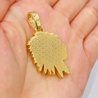 14K Gold Indian Head Diamond Pendant - additional product view 6