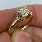 14K Gold Flower Diamond Engagement Ring - additional product view 4