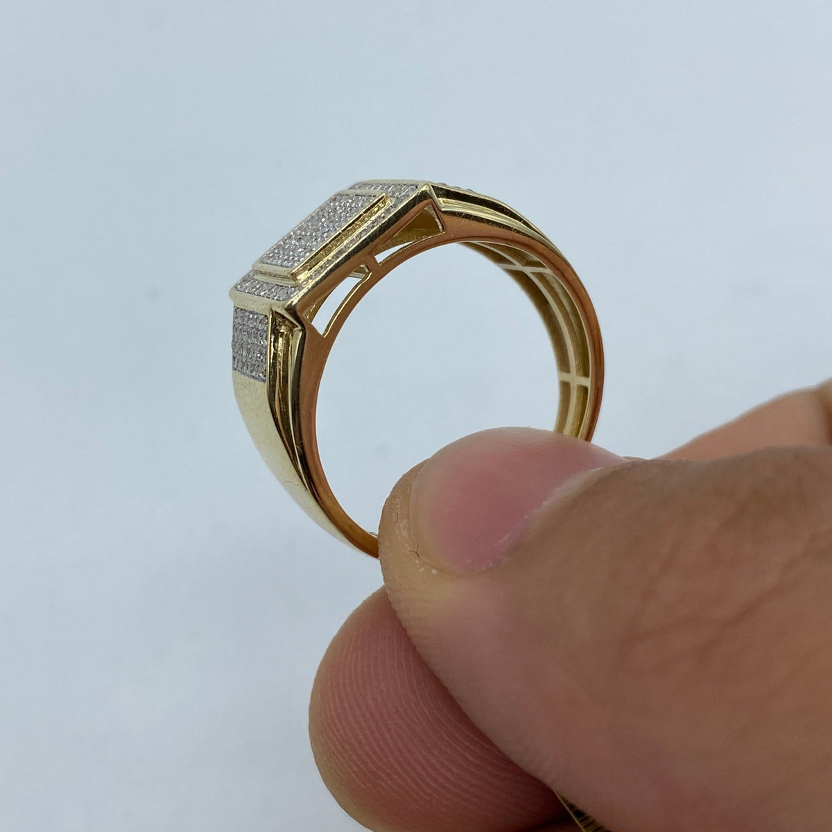 10K Gold 3D Square Diamond Ring - additional product view 5